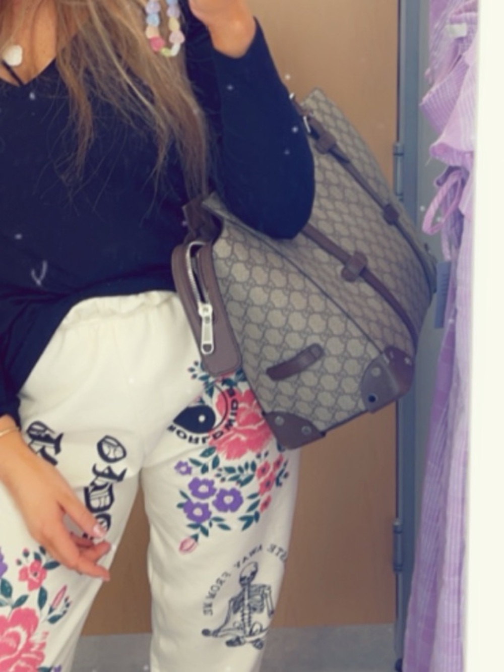 Gucci GG Supreme Bag Canvas Tote with Brown Leather Straps - Picture 8 of 8